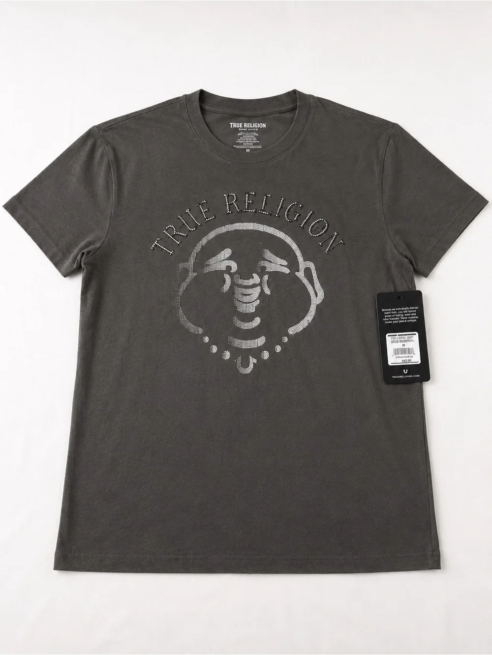 True Religion Men’s Charcoal Logo Crewneck T-Shirt